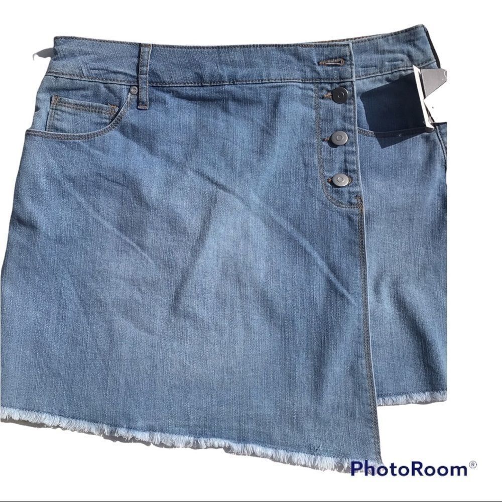 Energie faux wrap denim Jean skirt size 15